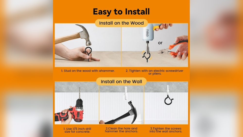 How to Install Eye Hooks in Wall