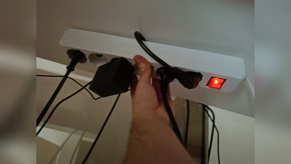 How to Mount Power Strip Bottom Desk Tape